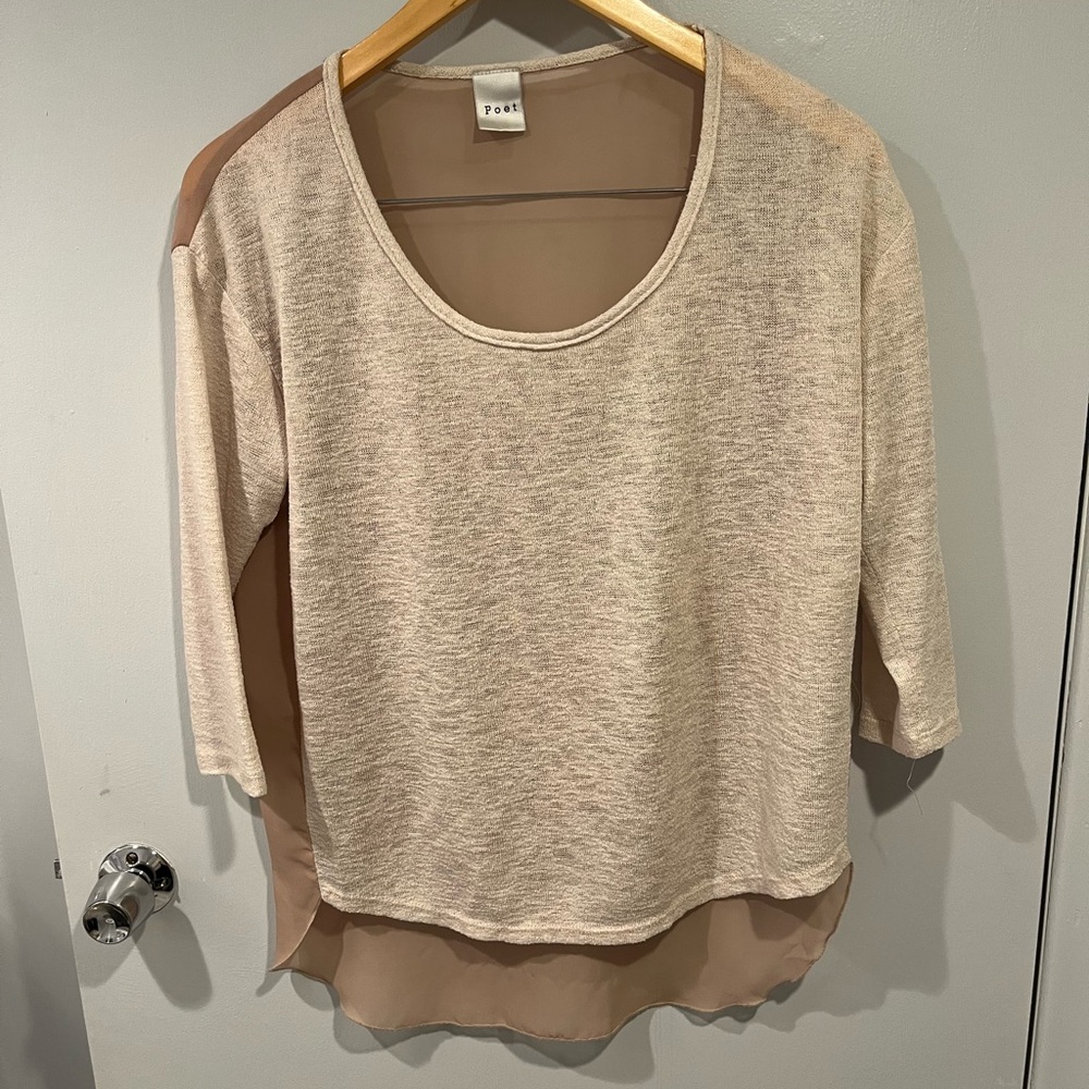 Poet top with sheer back